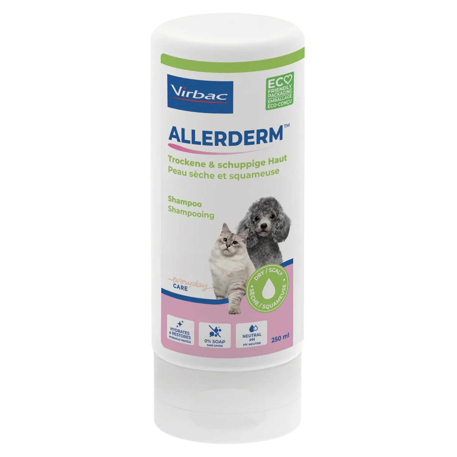 Allerderm shampoing peau sèche chien, chat
