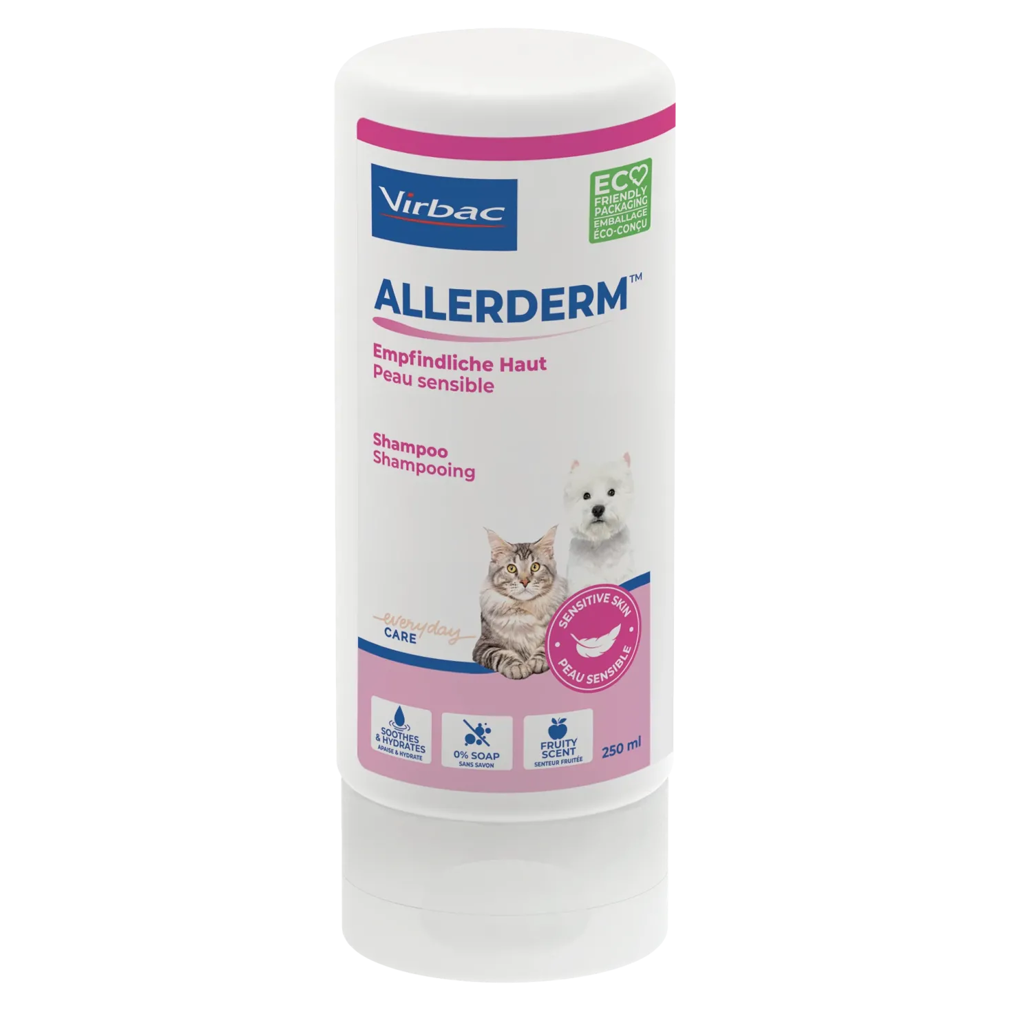 Allerderm shampoing peau sensible chat, chien