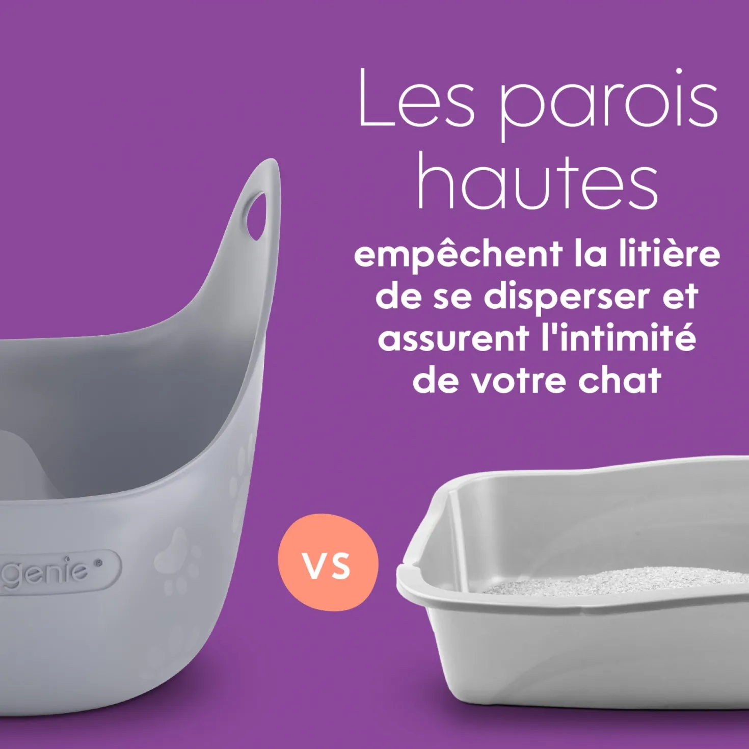 Bac à litière Litter Genie avec pelle - Gris