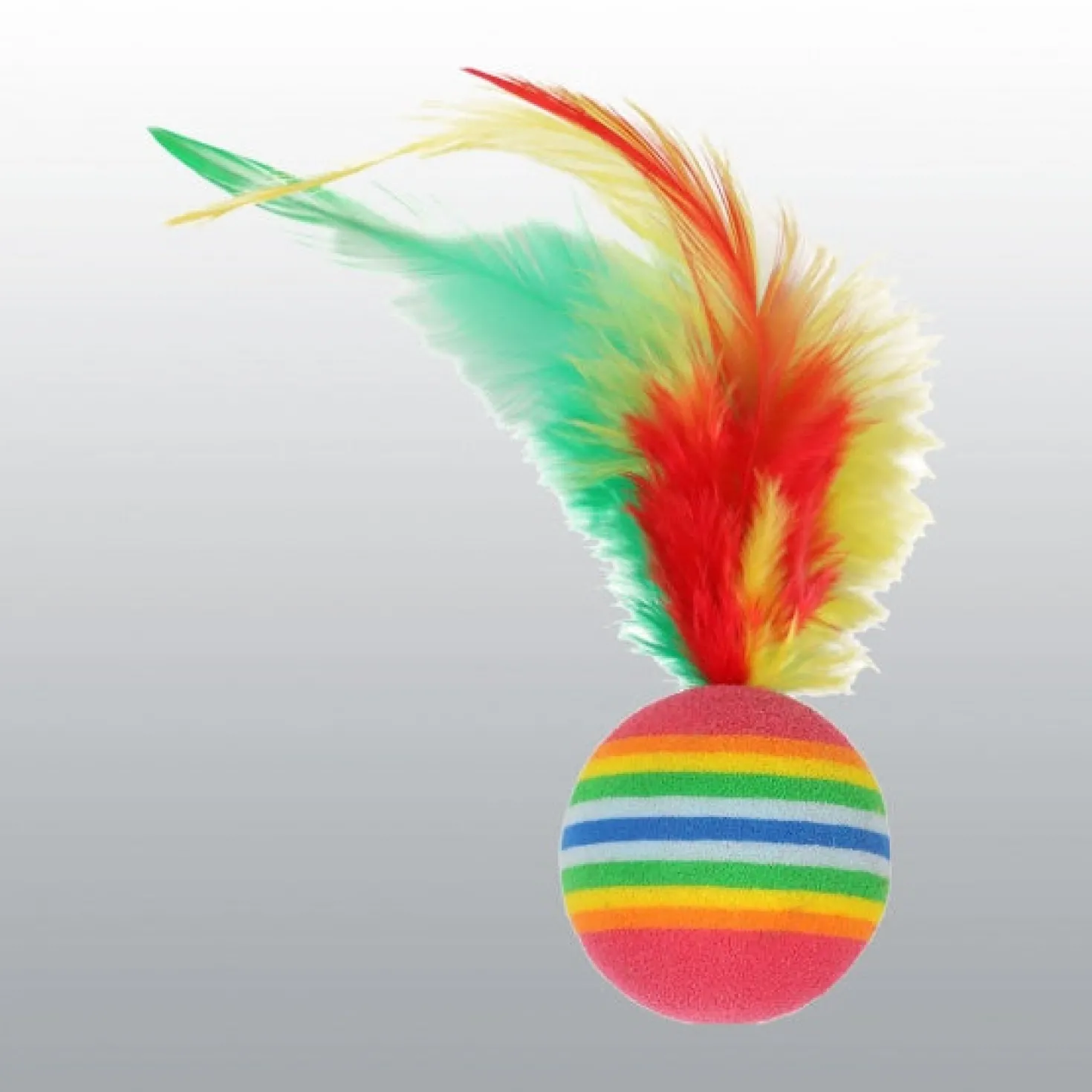 Balles arc en ciel avec plumes