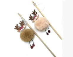 Canne à pêche de Noël XL avec peluche Renne chat