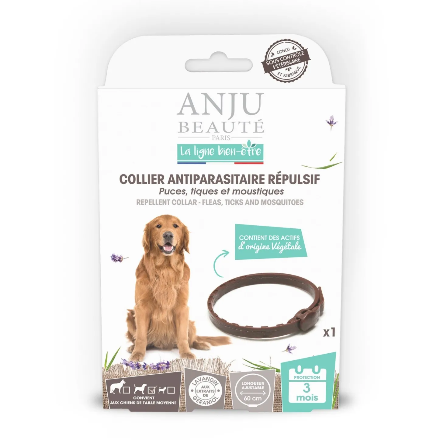 Collier antiparasitaire répulsif chien