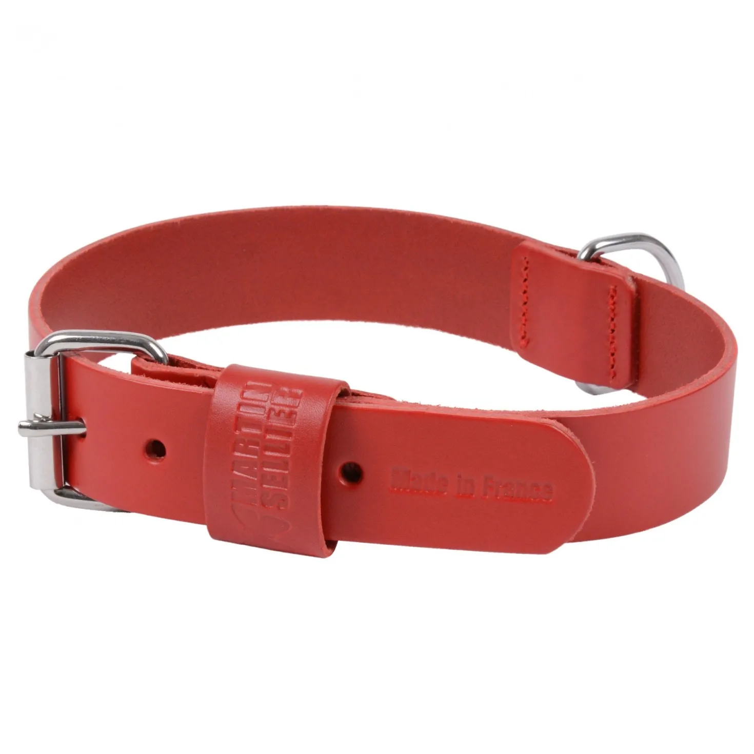 Collier Basic en cuir rouge