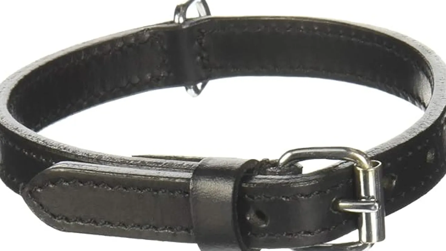COLLIER CUIR CHIEN ACTIVE NOIR