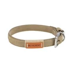 Collier en cuir Be Nordic beige chien