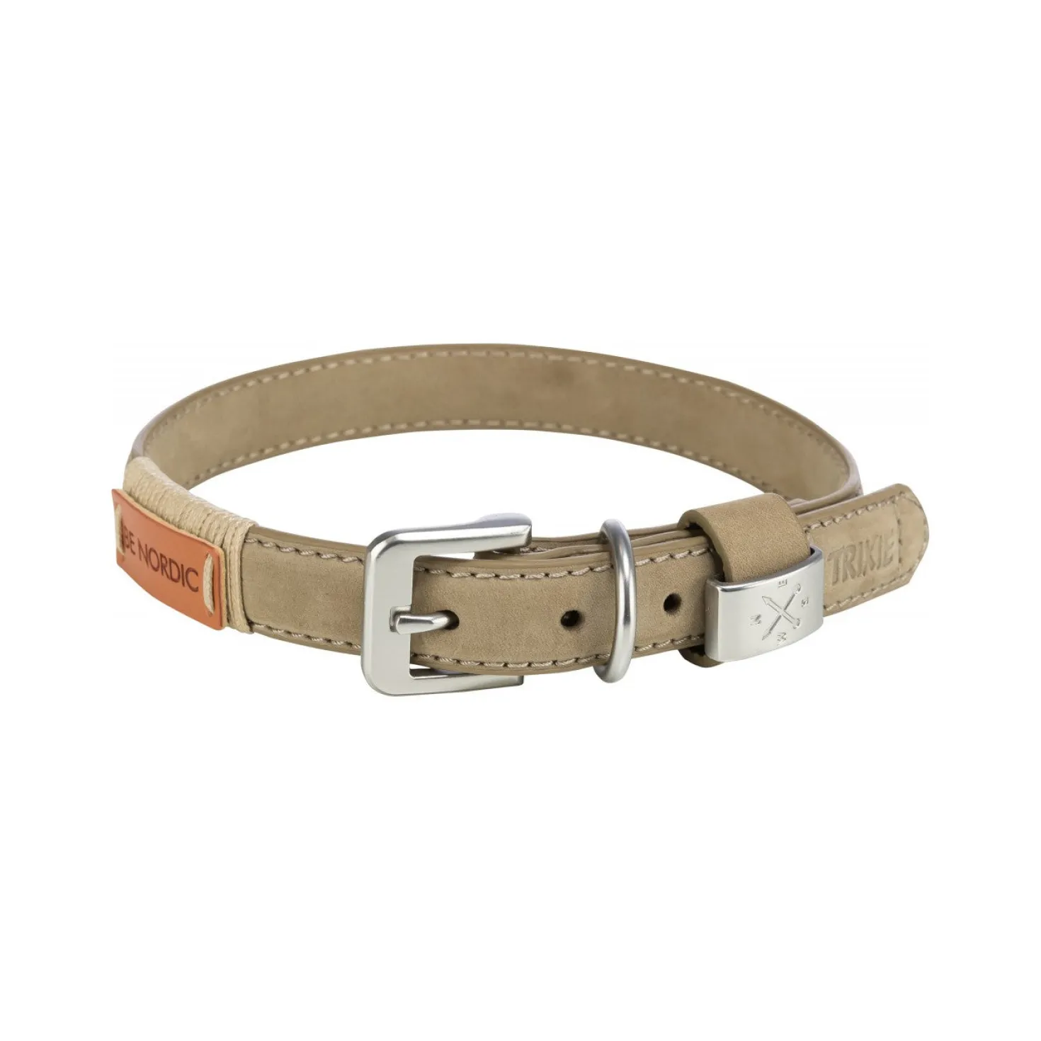 Collier en cuir Be Nordic beige chien