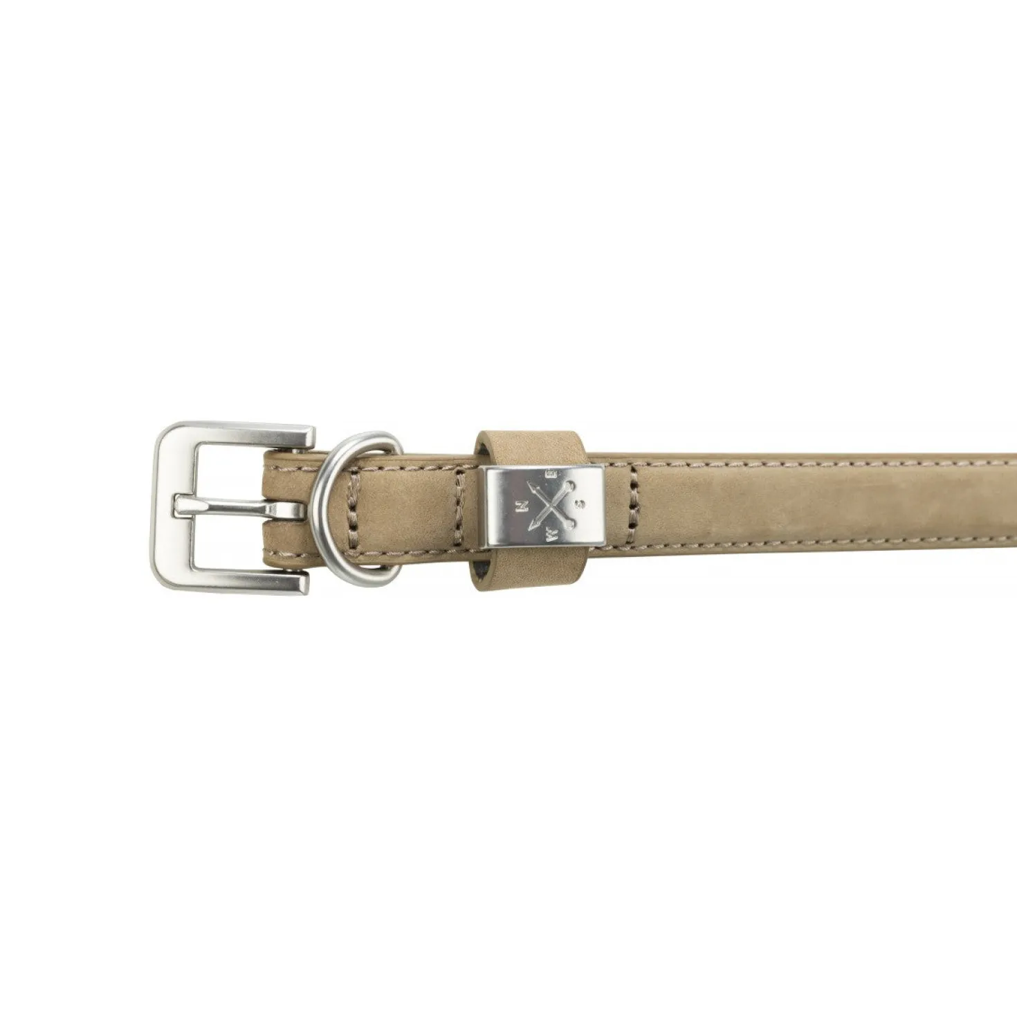 Collier en cuir Be Nordic beige chien