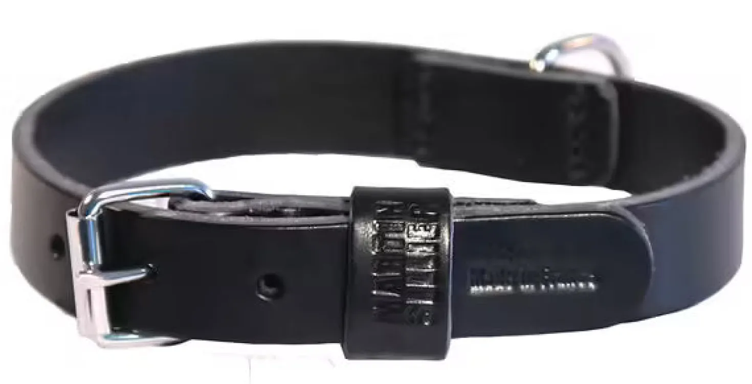 Collier en cuir de vachette à bords arrondis