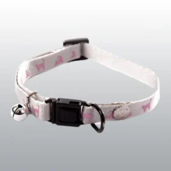 Collier gris et rose clair chat