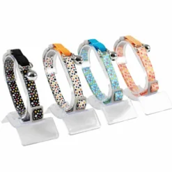 Collier sphères colorées chat