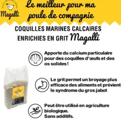 Coquilles marines enrichies en grit