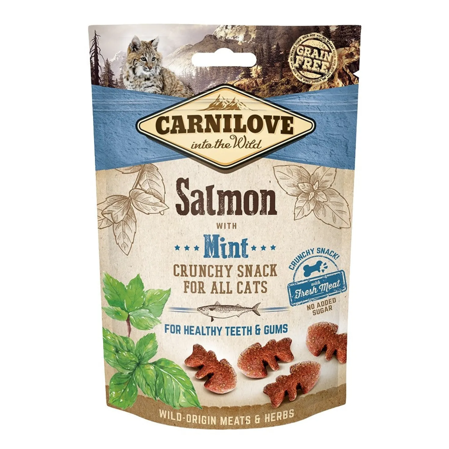 Crunchy Snack saumon et menthe chat
