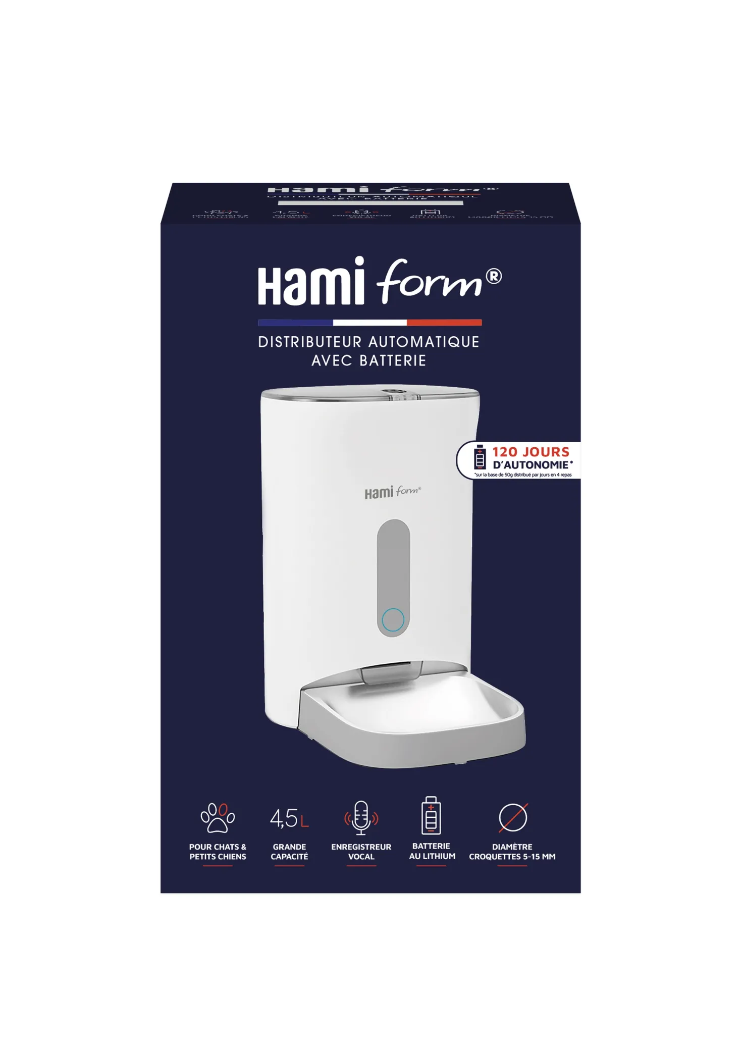 Distributeur Automatique Pet Feeder sur batterie 4 repas chien, chat