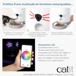 Distributeur connecté Pixi Vision LED 12 repas - chat