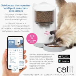Distributeur connecté Pixi Vision LED 12 repas - chat