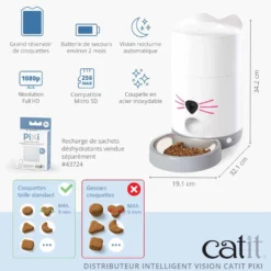 Distributeur connecté Pixi Vision LED 12 repas - chat