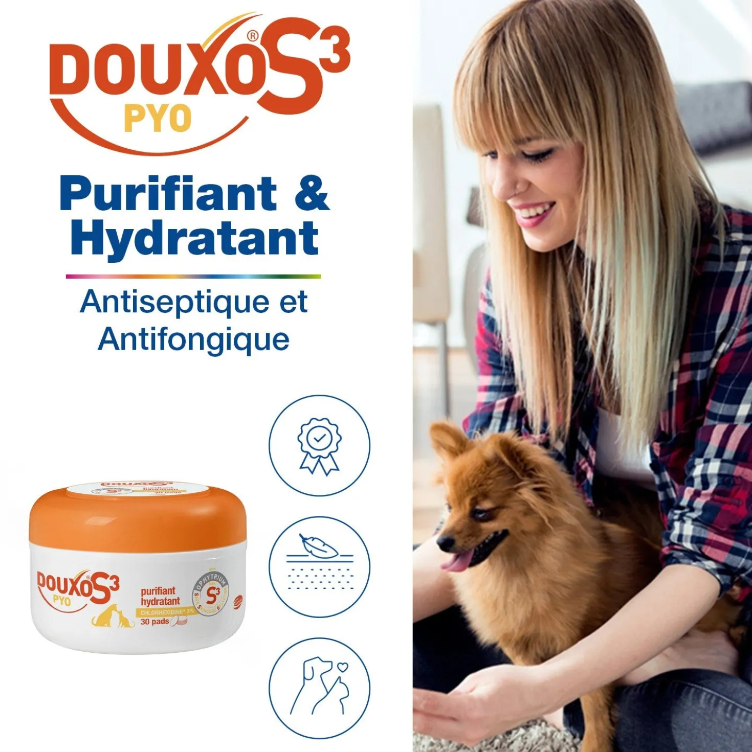 Douxo S3 Pyo Pads chat, chien