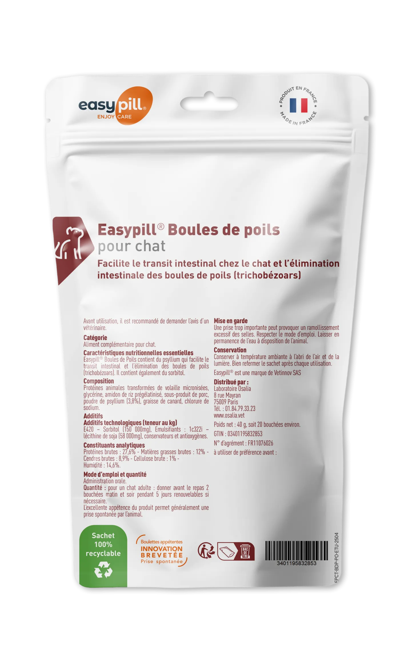 Easypill chat boules de poils