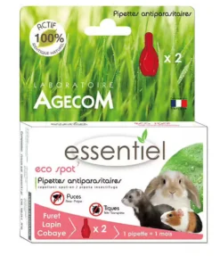 Eco spot n°7 pipettes antiparasitaires lapin, furet, cobaye