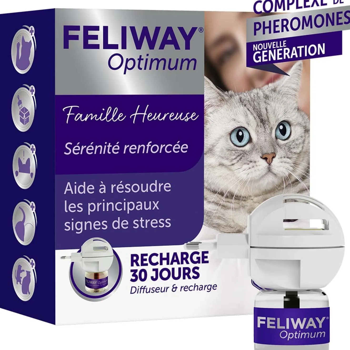 Feliway® Optimum diffuseur + recharge (kit complet) - chat