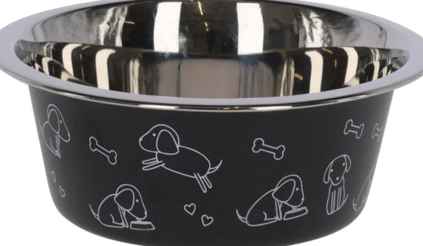 Gamelle en inox noir chien