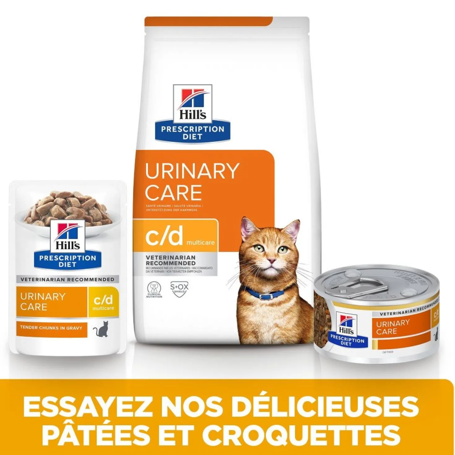 Hill's Prescription Diet c/d Urinary Care Multicare au poulet - croquettes chat