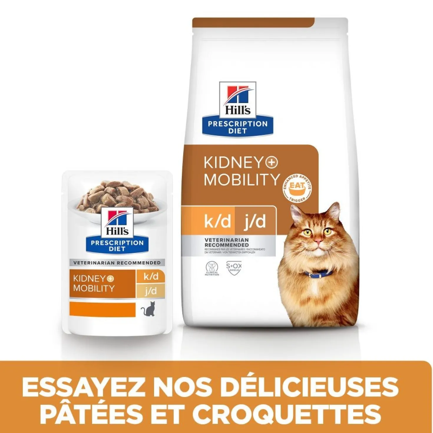 Hill's Prescription Diet k/d j/d Kidney + Mobility en sachets au poulet - pâtée chat