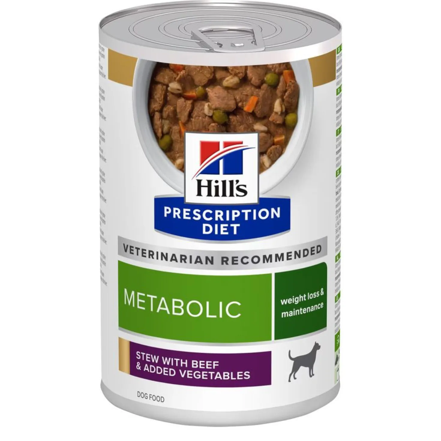 HILL'S Prescription Diet Metabolic en bouchées mijotées au Boeuf & Légumes 354g - Pâtée pour chien