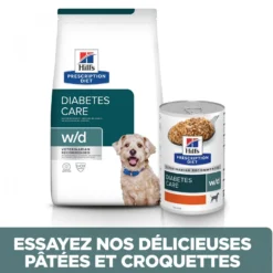 HILL’S Prescription Diet w/d Diabetes Care en Boîtes au Poulet – Pâtée pour chien