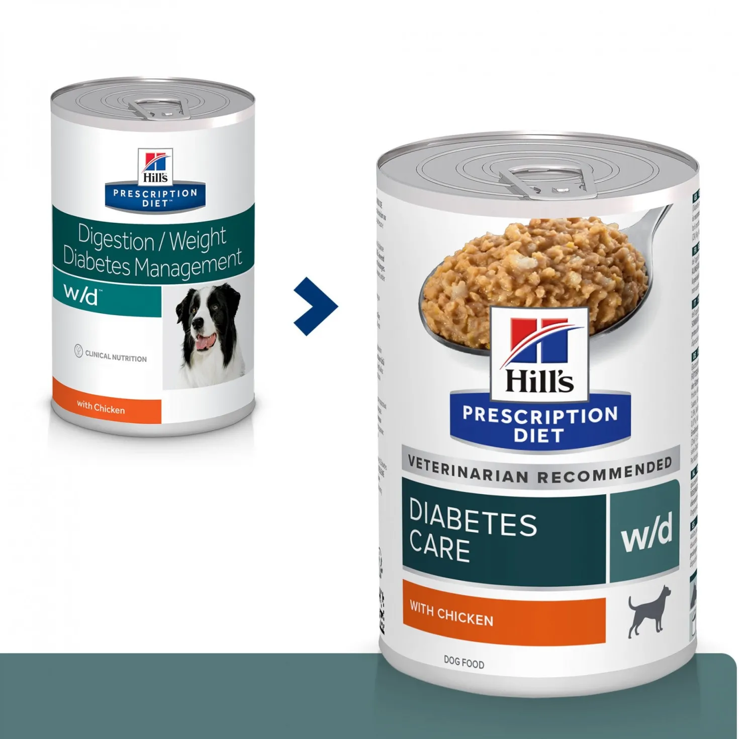 HILL’S Prescription Diet w/d Diabetes Care en Boîtes au Poulet – Pâtée pour chien