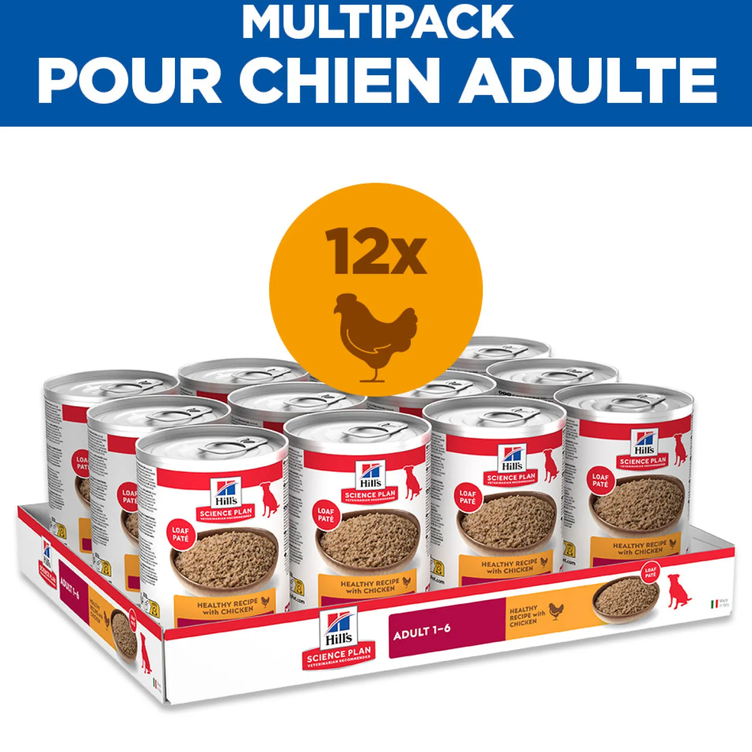 HILL'S Science Plan All Breed Adult en Boîtes au Poulet ou au Boeuf - Pâtée pour chien