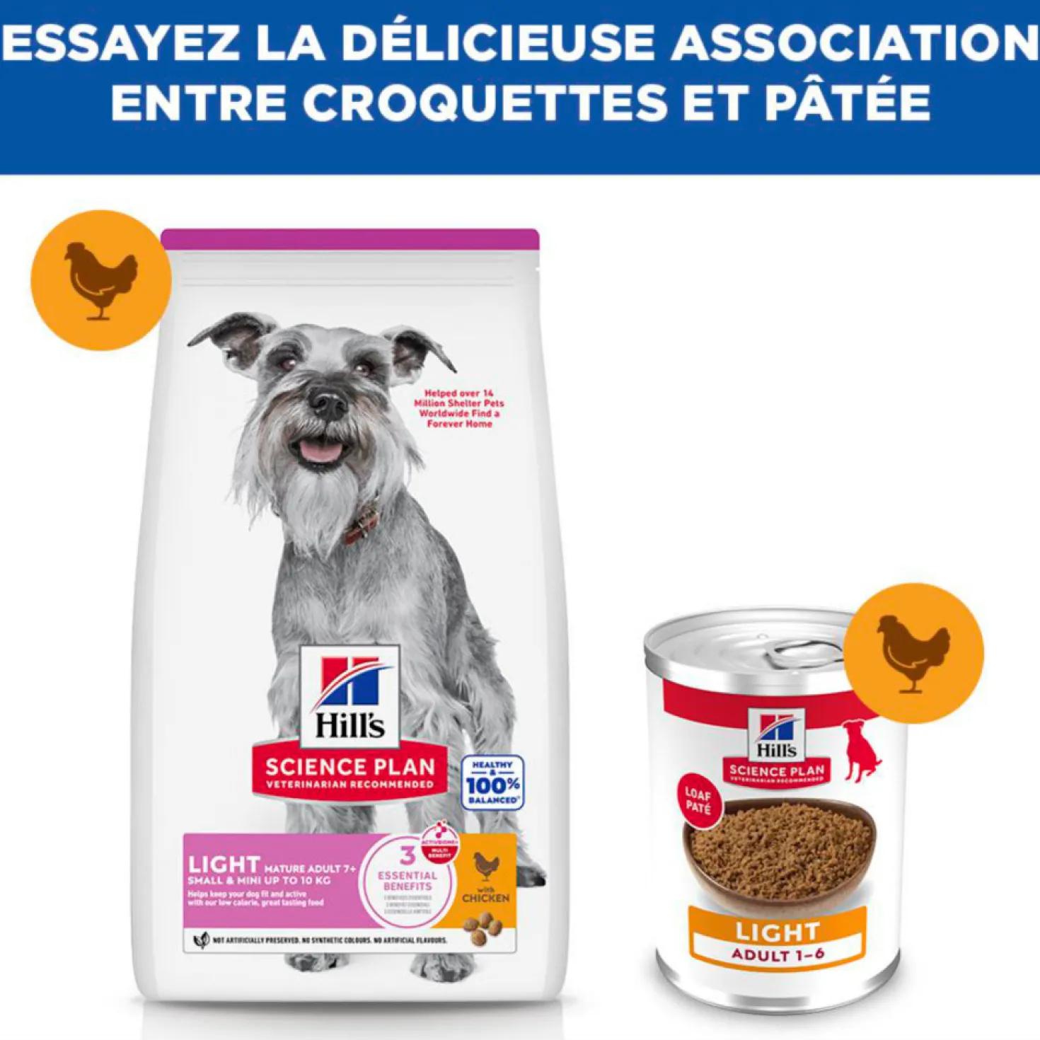 Hill's Science Plan Light Small & Mini Mature Adult 7+ au poulet - croquettes chien
