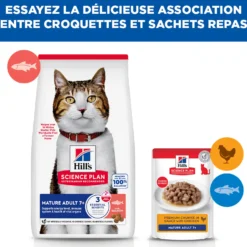 Hill's Science Plan Mature - Croquettes pour Chat Mature au Saumon 10 kg