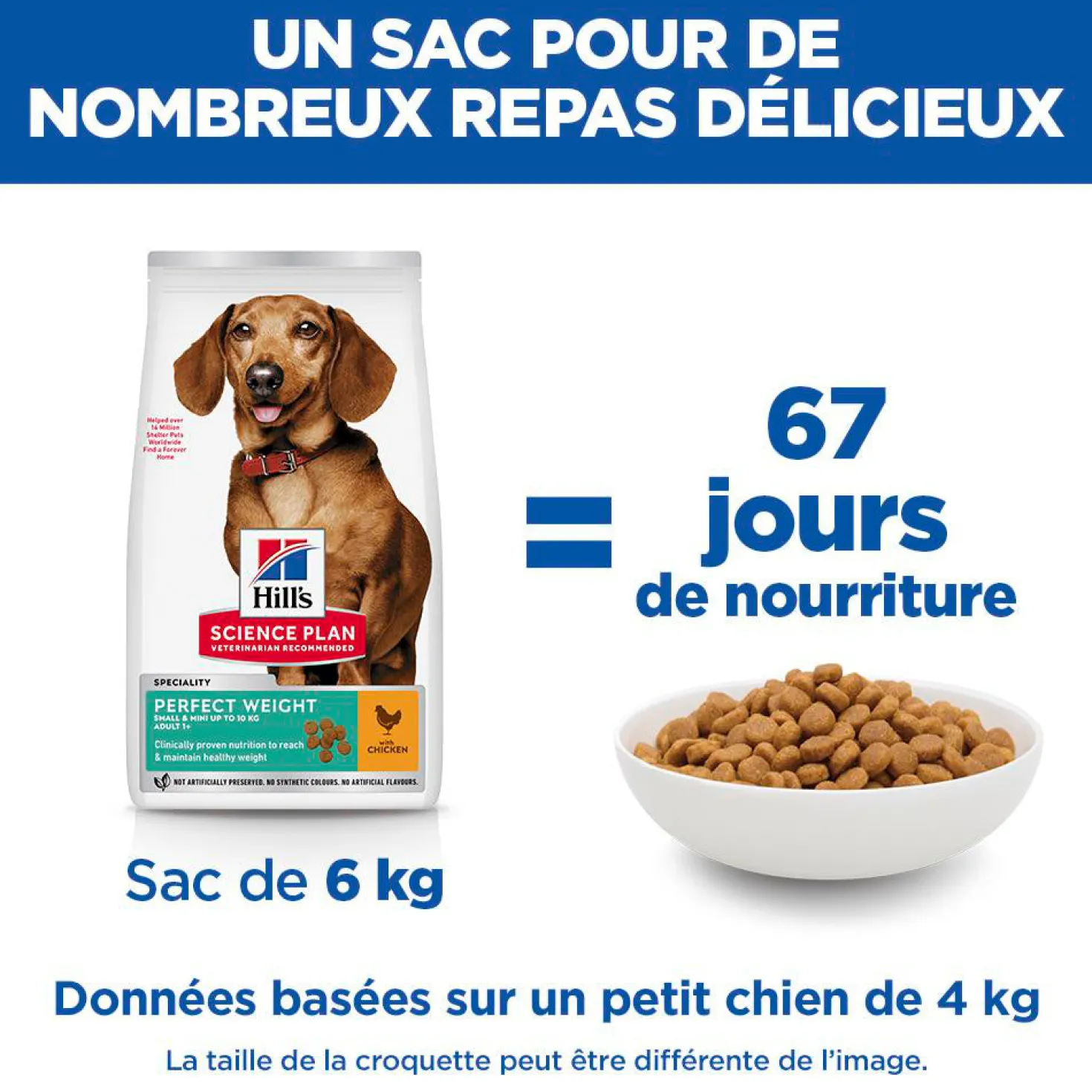 Hill's Science Plan Perfect Weight Small & Mini Adult au poulet - croquettes chien