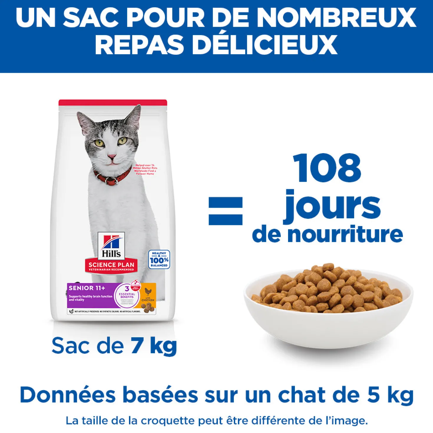Hill's Science Plan Senior 11+ au poulet - croquettes chat