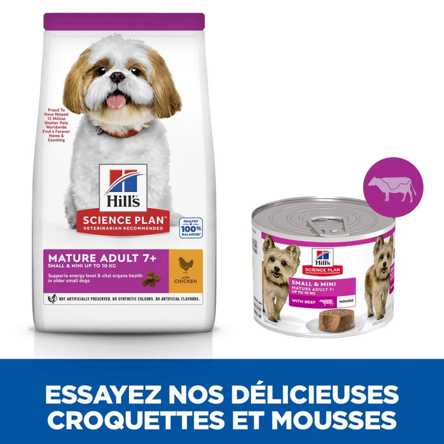 Hill's Science Plan Small & Mini Mature Adult 7+ en mousse au bœuf - pâtée chien
