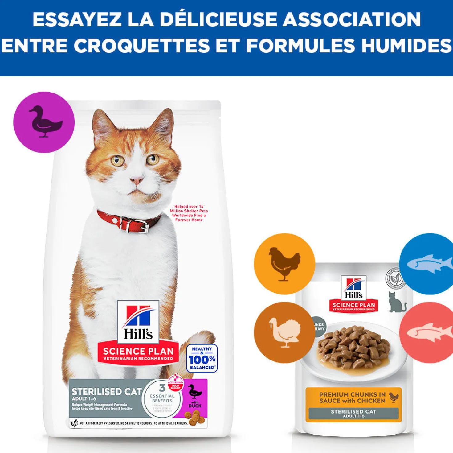 Hill's Science Plan Sterilised Adult au canard - croquettes chat