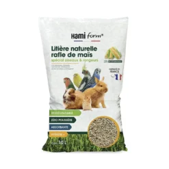 Litière naturelle en rafle de maïs rongeurs, oiseaux