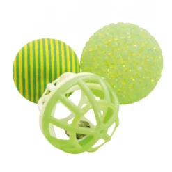 Lot de 3 balles multi-textures chat
