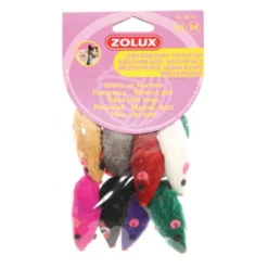Lot de 8 souris en fourrure jouet chat