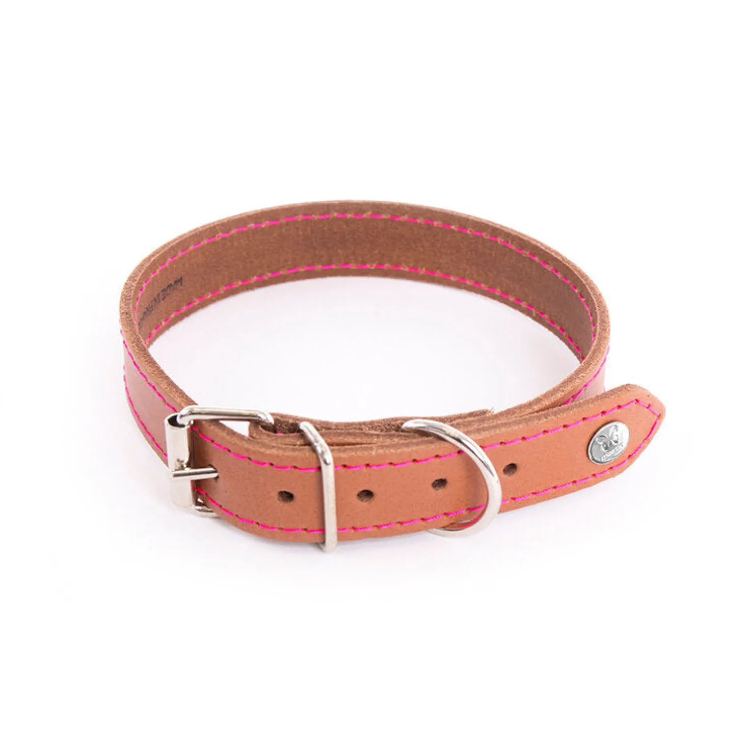Martin Sellier - Chien - Collier cuir Flash couture fluo