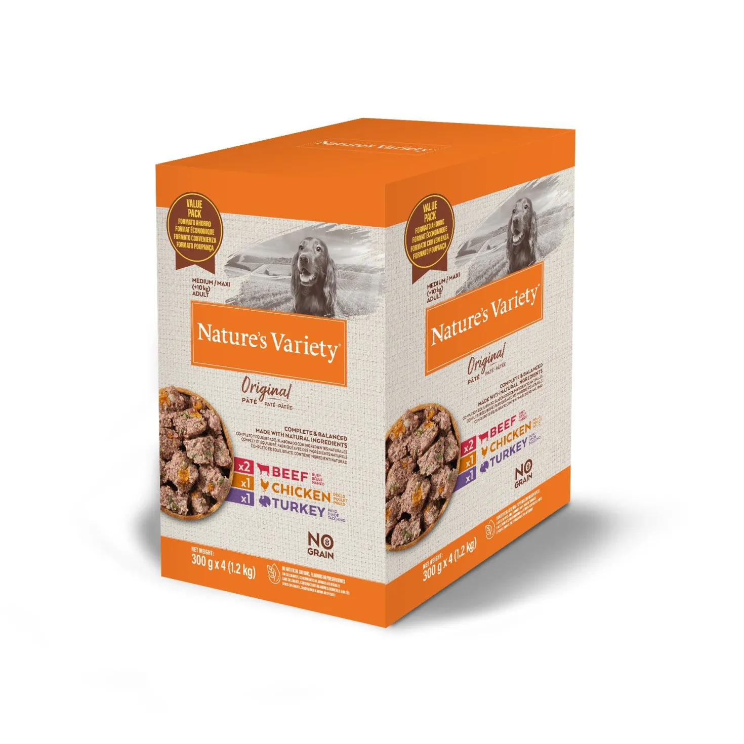 Nature's Variety Original No Grain Medium Maxi Adult Multipack en Sachets - Pâtées pour chien