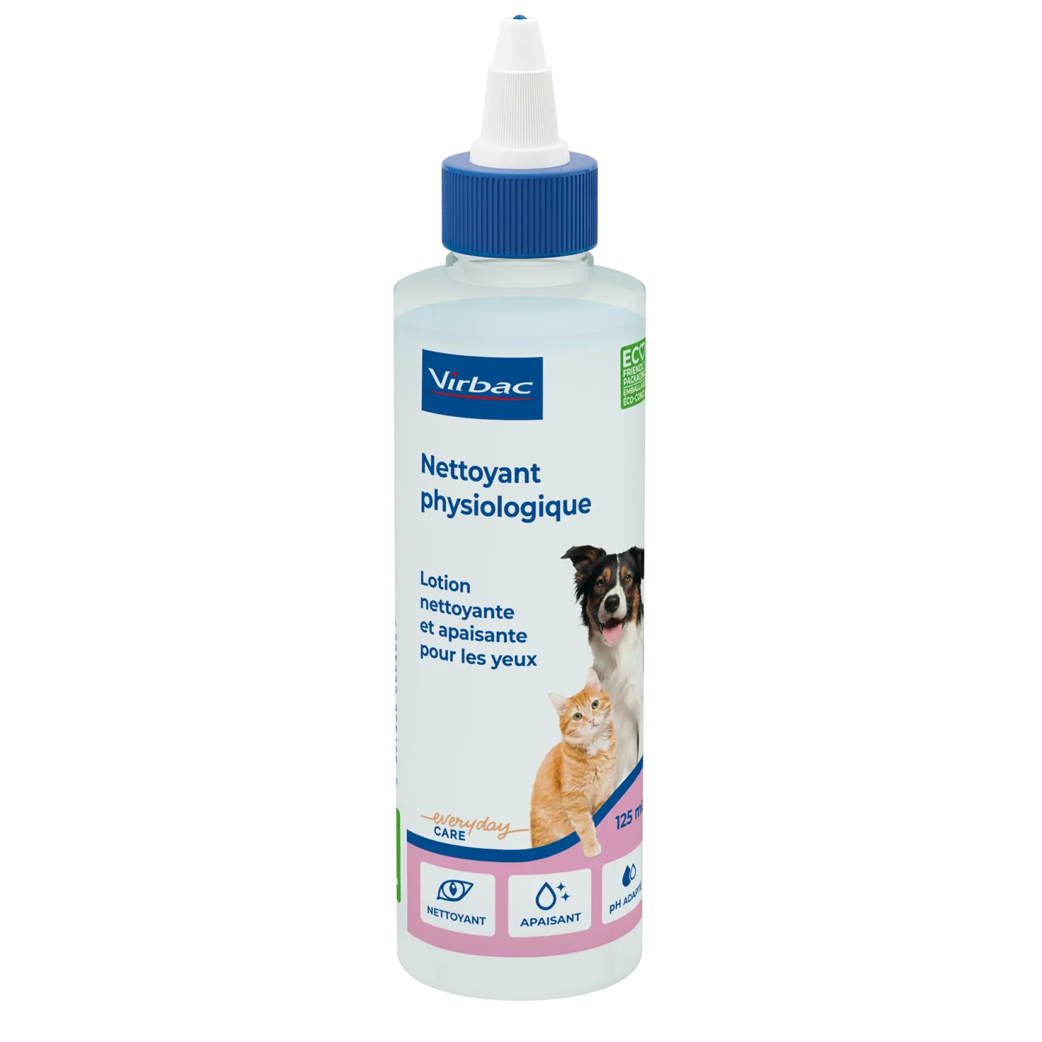 Nettoyant physiologique pour les yeux chien, chat