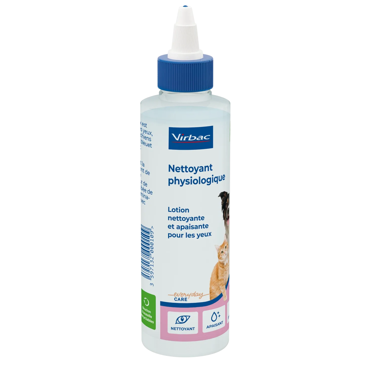 Nettoyant physiologique pour les yeux chien, chat
