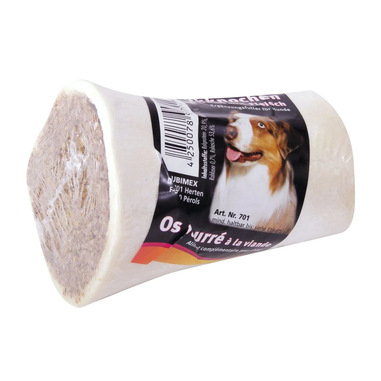 Os fourré à la viande chien