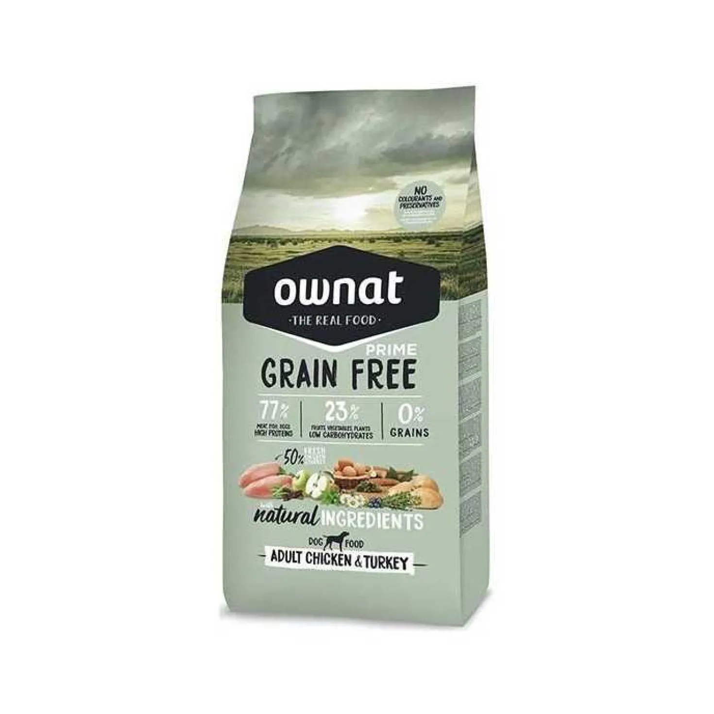 Ownat Grain Free Prime adult chicken and turkey - croquettes chien