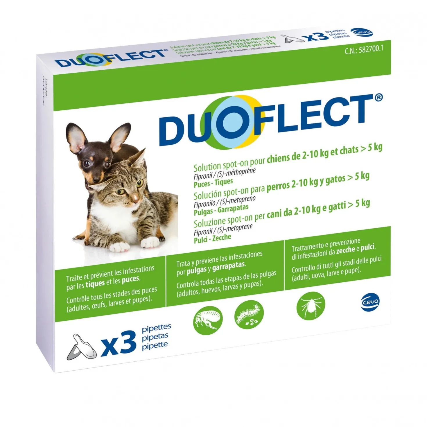 Pipettes Duoflect chat, chien
