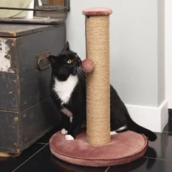 Poteau à griffer Yenna rose poudré chat