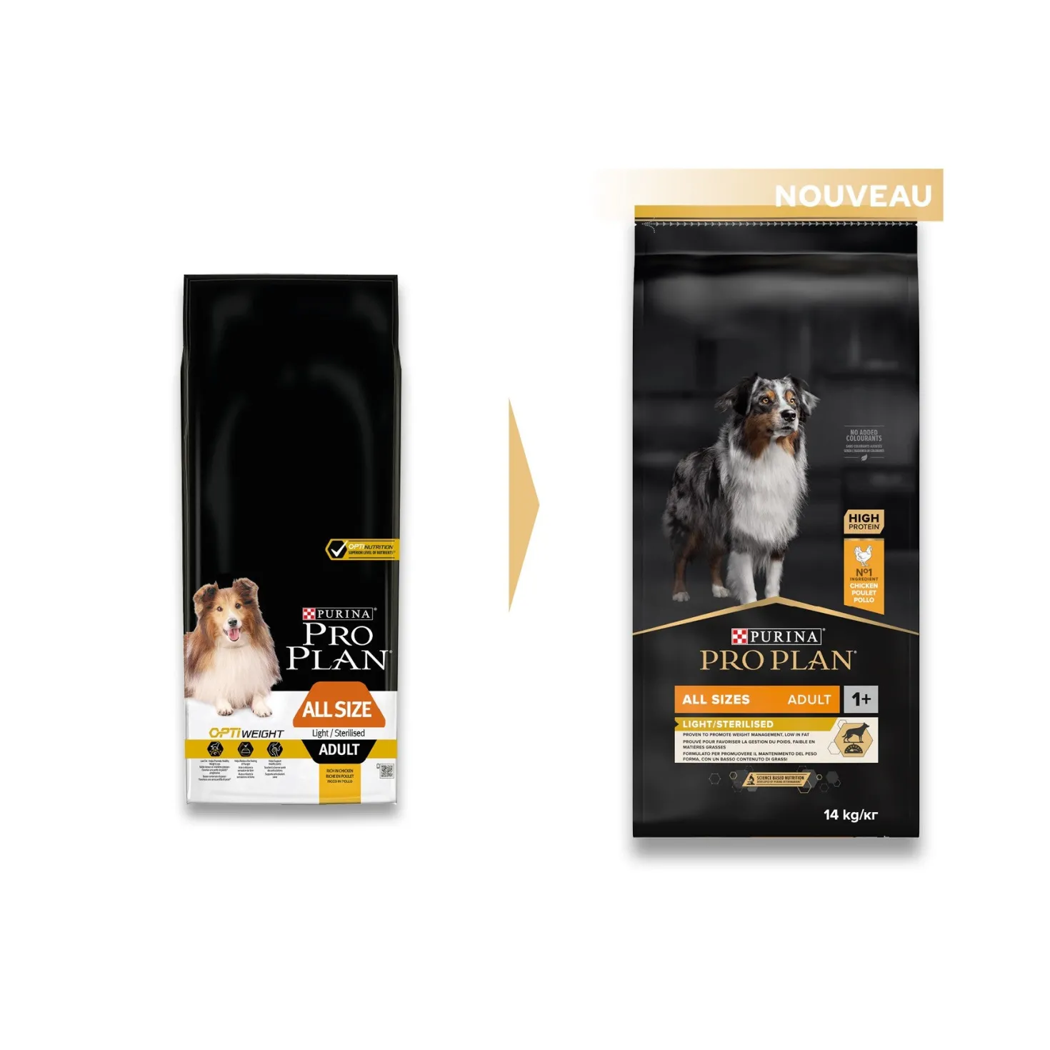 Pro Plan Light/Sterilised All Sizes Adult au poulet - croquettes chien