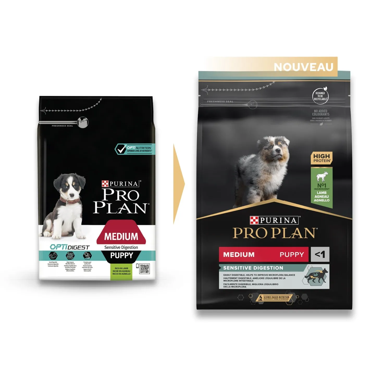 Pro Plan Sensitive Digestion Medium Puppy à l'agneau - croquettes chiot